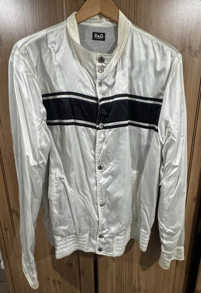复古罕见 Dolce Gabbana D&G 运动白色夹克,尺寸 54 英国。 XL US — 第 2/4 张图片