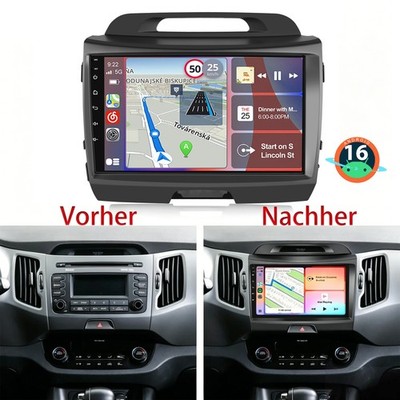 Für Kia Sportage 2010-16 Android 16 Autoradio 9'' Carplay GPS Navi WIFI BT RDS FM