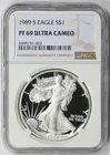 1989-S American Silver Eagle $1 Proof PF 69 Ultra Cameo NGC