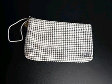 White Enamel 80s Mesh Glomesh style purse handbag Pouch VINTAGE alumesh