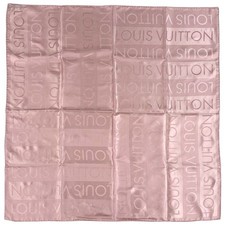 Louis Vuitton Silk Scarf Pink Logo Women Used Elegant Accessory From Japan