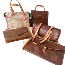 Etro Paisley Set di 5 Borsa da Bowling Manico Superiore 2 Frizioni Tela Rives...