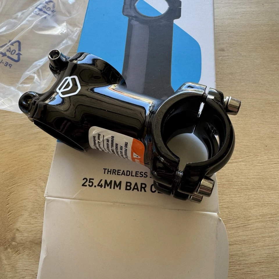 Dimension 60mm Black Aluminum Mountain Bike Stem 25.4mm Bar Clamp BLACK NEW - Image 2 of 4