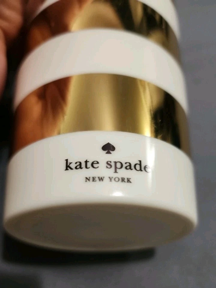 Kate Spade NY Gold/Stripe Thermal Travel Mug. Capacity is 16 oz. - Image 3 of 4