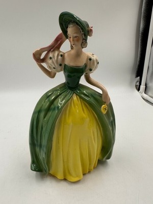 GOEBEL alte Figur Hofdame im Grün-Gelben Kleid FF 118 ca 22 cm hoch