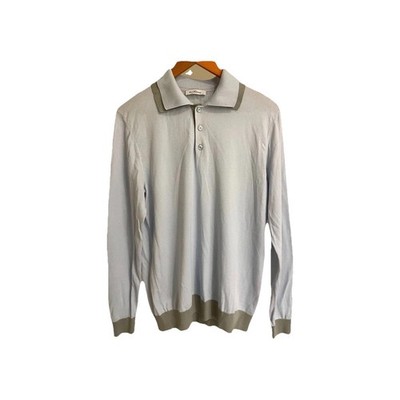 Rare Luxury Adamo of London (double collared!) long sleeve polo sweater, Mens M