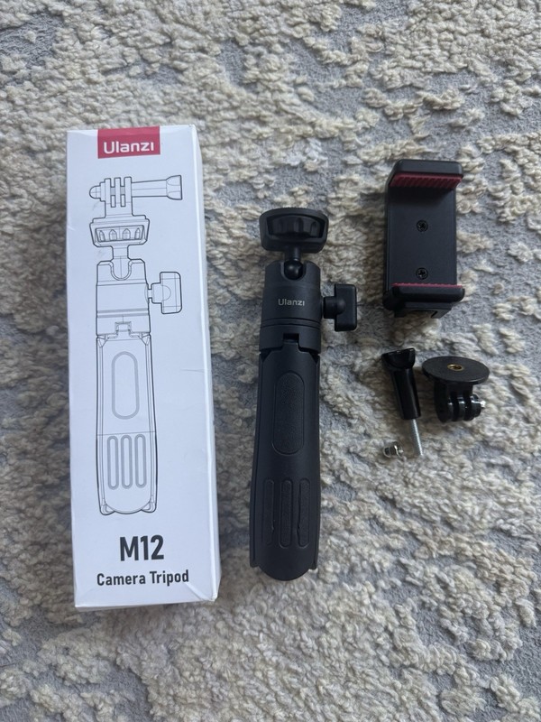 Ulanzi M12 Selfie Stick Tripod for GoPro/Phone, 360° Ball Head, Portable