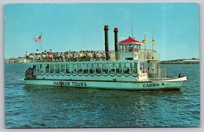 Vintage Carrie B Harbor Tours Postcard Norfolk Portsmouth VA 1965