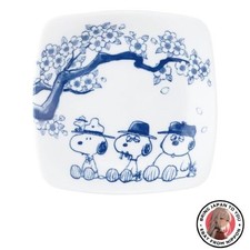 New &quotPEANUTS" Snoopy Mino Ware Sometsuke Japanese Tableware Square Plate