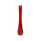 Vtg LE Smith Dominion Diamond Pattern Swung Vase Amberina 14.75" UV Glow Cadmium
