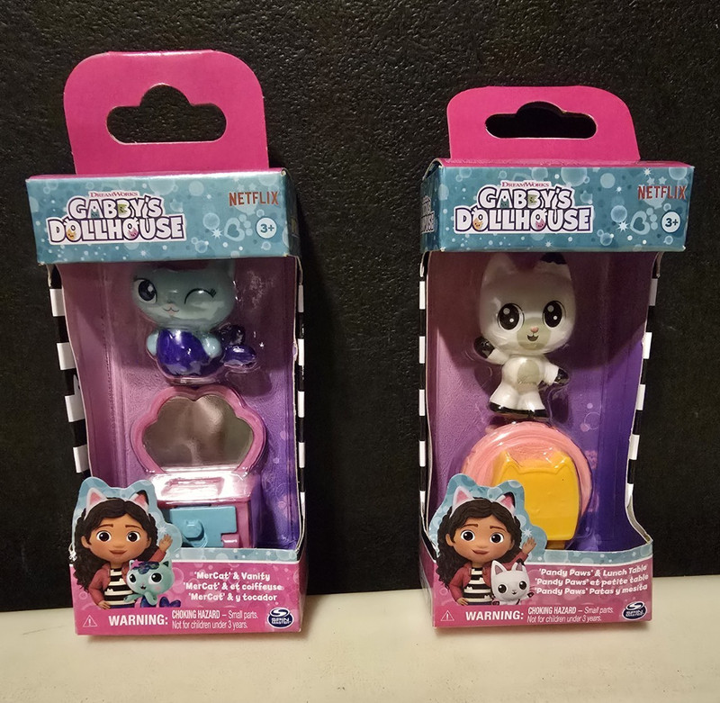 Spin Master Gabby's Dollhouse Mercat & Pandy Paws 3in 2pc Lot