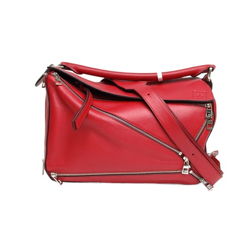 15%OFF LOEWE Puzzle Geometric Bag Medium Size 29cm Red Calfskin Crossbody Bag