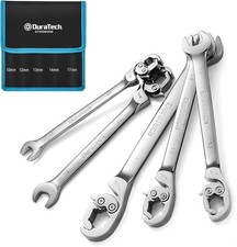 5-piece Metric Ratcheting Flare Nut Wrench Set With Organizer Pouch