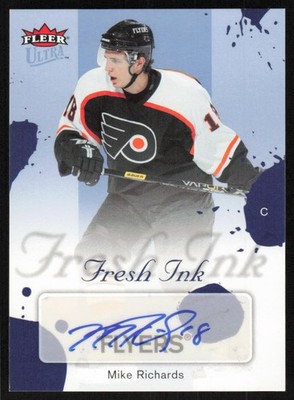 2005-06 Ultra Fresh Ink Blue Rookie Auto #FI-MR Mike Richards /25 Flyers