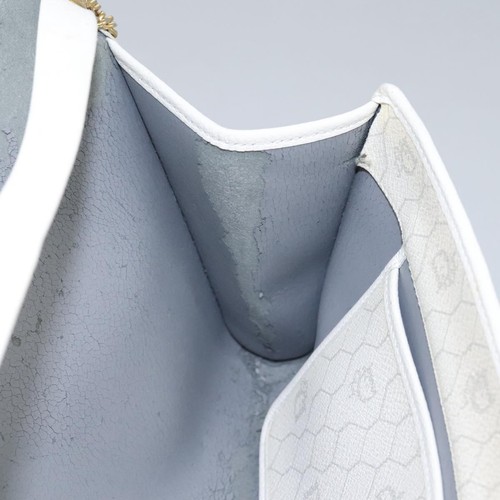 Borsa a tracolla Christian Dior tela nido d'ape catena PVC pelle bianca originale KD140 - Foto 23 di 24
