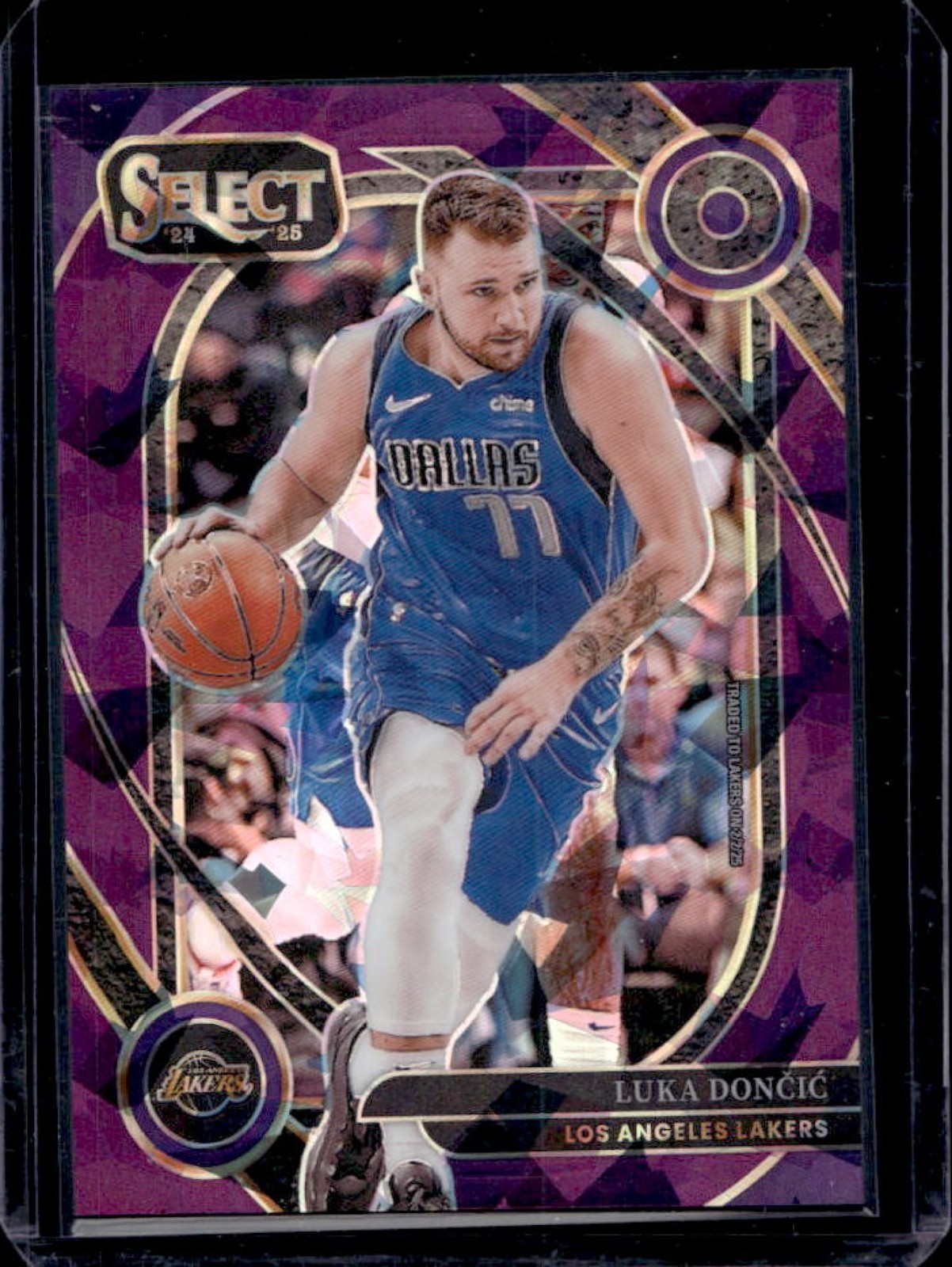 2024-25 Select Luka Doncic Courtside Purple Cracked Ice Prizm #82/99 Lakers
