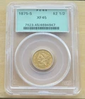 1875 S $2.50 Liberty Gold Quarter Eagle Coin - PCGS XF45 - Old Green Holder