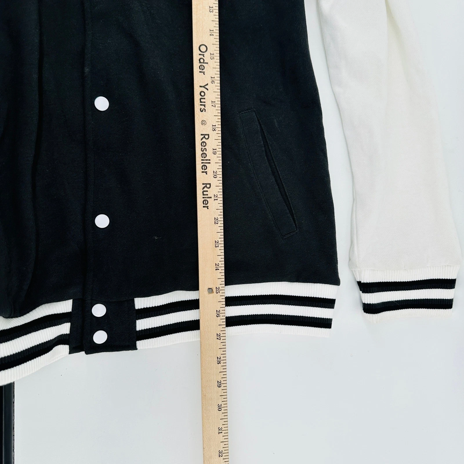 GhostFace Scream Varsity Jacket Mens L Black White Embroidered Scary Movie Y2K - product detail image 5