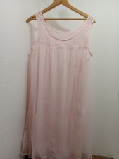 VINTAGE SEARS PINK Sz MED Nylon BABYDOLL NIGHTGOWN  16005 SEE Discription