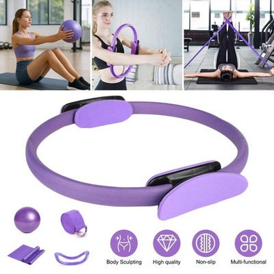 5-tlgs Pilates Kit für Heimtraining Pilates Ring Yoga Ball Set Workout Circle.