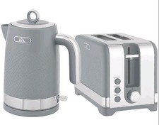 HOMCOM Sleek Textured Kettle and Toaster Set - Grey