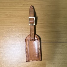 Louis Vuitton Paris Made in France Brown Leather Luggage Tag
