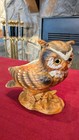 Lefton Owl Planter H4470 Ceramic Full Body Great Horned Owl Glass Eyes Vintage — photo 2