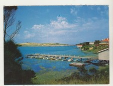 BOATS MOORED AT THE PIER HOPKINS RIVER WARRNAMBOOL VICTORIA ROSE POSTCARD