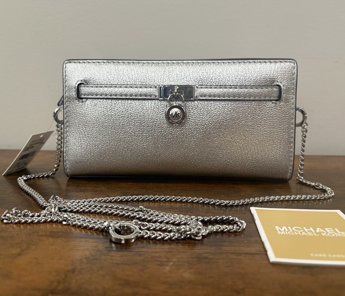 Wallet shoulder bag ポーチ付き／シルバー金具 Michael Kors Hamilton Moderne Silver X Small Convertible Crossbody