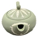 SUPERB WEDGWOOD CELADON GREEN JASPER WARE TEA POT TEAPOT, EXCELLENT CONDITION — photo 3