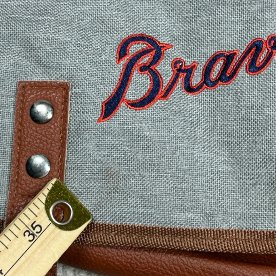 Bolso Mensajero Braves Gris Marrón Correa Ajustable 100 Poliéster Foto 3 de 4