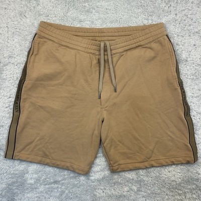 Alexander McQueen Sweat Shorts Beige Logo Side Tape Drawstring Men s XL