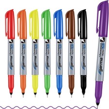 Ultra Fine Point Permanent Marker Bulk, 8 Assorted Colors 0.4mm Fine Tip