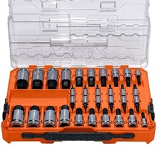 Klein Tools Knurled Hex Bit Socket Set, SAE a...