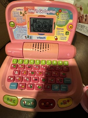 VTech TALKING TOTE 'N GO LAPTOP COMPUTER,LOGIC,abc's,#s,WORDS,GAMES,learning toy