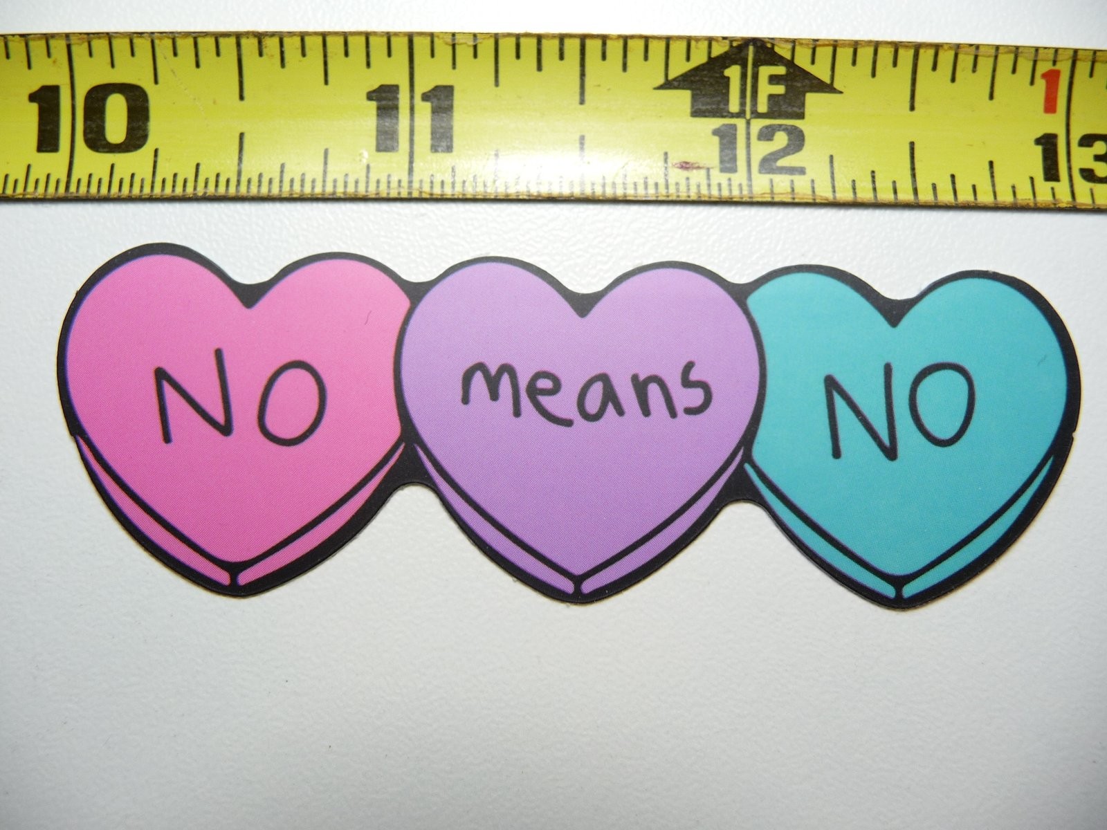 No Means No Motivational Heart Decal Sticker for Positive Vibes
