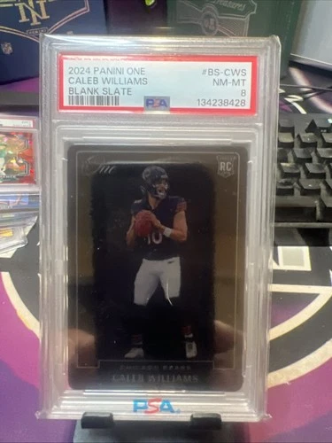 2024 Panini One Caleb Williams Blank Slate Case Hit RC Bears PSA 8 Metal Card