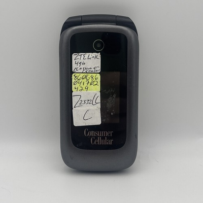 #ad Consumer Cellular Link 1st Generation Z2332CC Black GSM 4G VoLTE Flip Phone $39.99