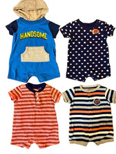 Carters Baby Boy Rompers 3 Months Summer Clothes Lot Outfits Shorts Dog Handsome