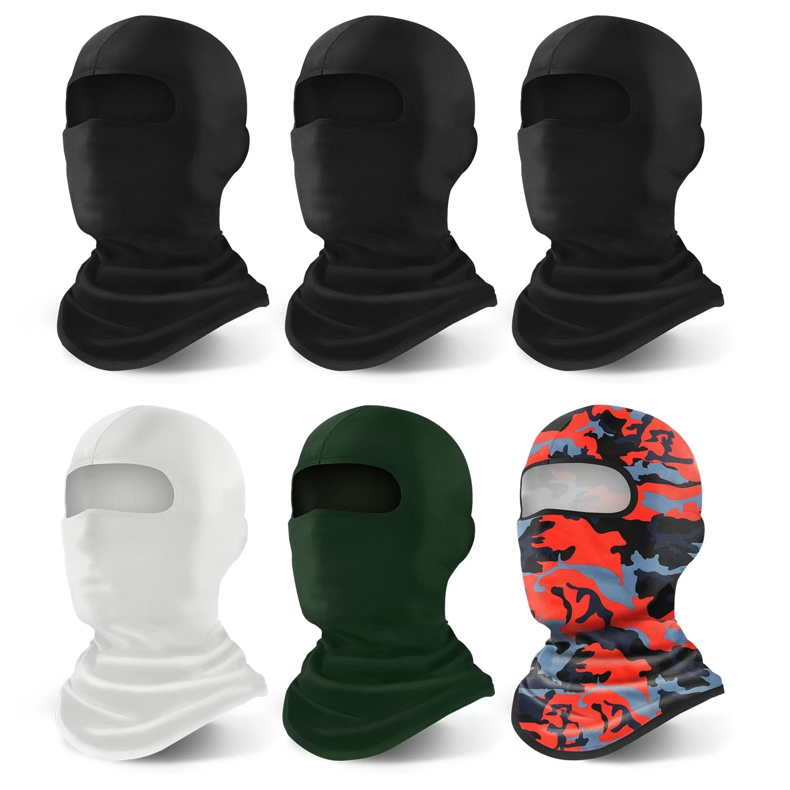 6-Pack Balaclava Ski Masks for Winter Sports, Snowboarding & Motorcycling