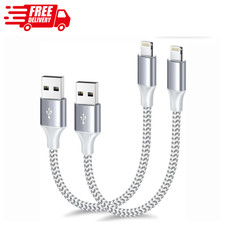Apple Mfi Certified Short Iphone Charger 1Ft 2Pack,Usb a to Lightning Cord Nylon