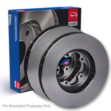 Image of APEC Front Brake Discs Pair Fits Alfa Romeo 145 146 Chrysler Ypsilon Fiat Lancia