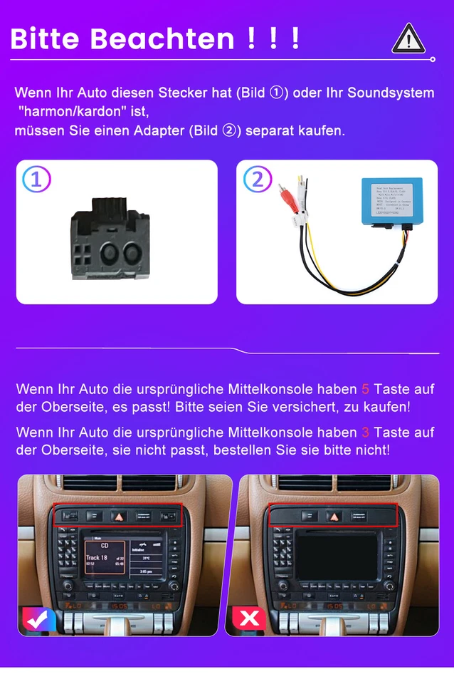 Autoradio Für Porsche Cayenne 9PA 2002-2010 Android 13 Carplay GPS Navi WIFI DAB - Bild 2 von 4