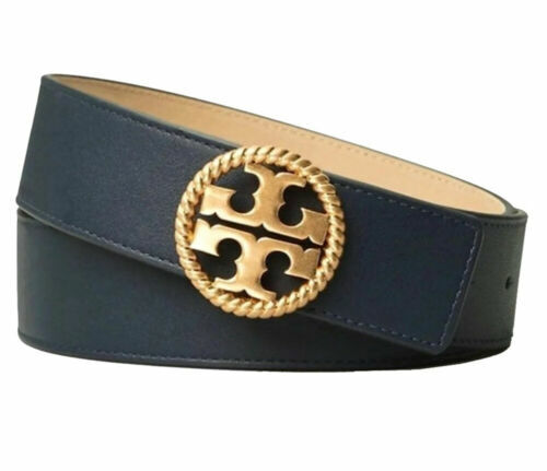 NWT Tory Burch Perforated Belt Navy Blue Leather waist  display picture 3