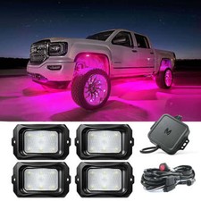 MICTUNING RGBW LED Rock Lights APP for Car Truck 4/12/16 Pods Underglow Neon Kit