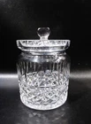 Vtg Waterford Crystal Ireland Maeve Biscuit Candy Lidded Jar Barrel