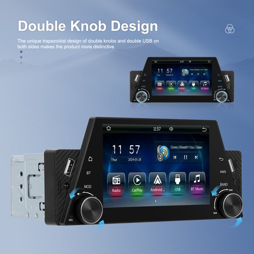Single 1Din TouchScreen Car Stereo Radio MP5 Bluetooth For Apple/Android CarPlay - Picture 14 of 22