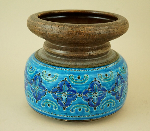 Aldo Londi Bitossi Vaso ceramica maiolica decoro Arabesque Design Moderno 1950 - Foto 3 di 24