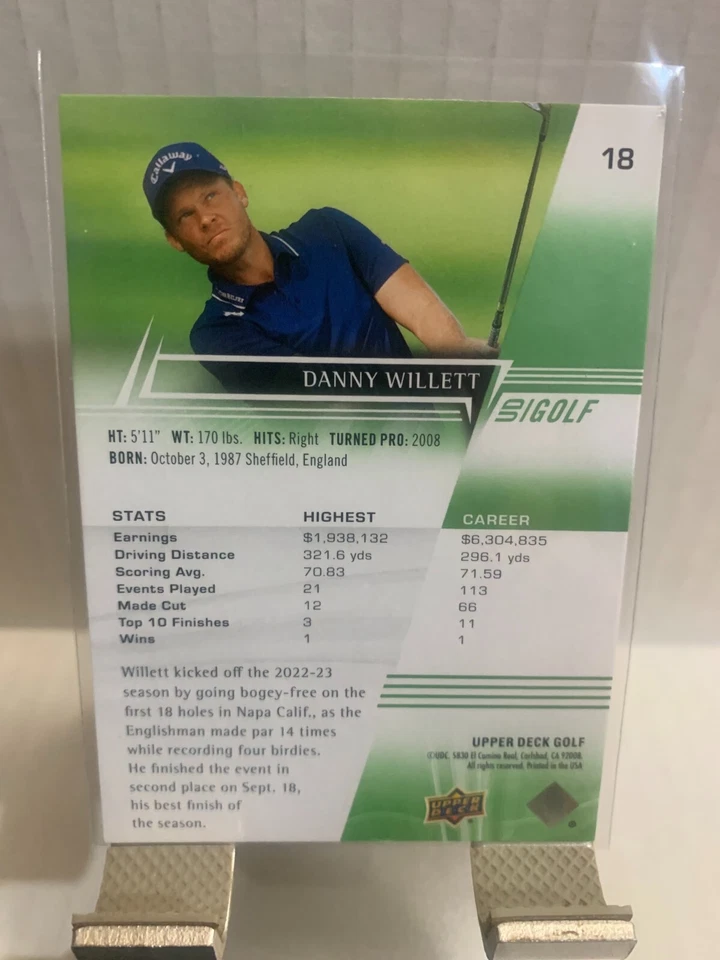 2024 Upper Deck Golf Danny Willett #18 - Image 2 of 2