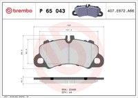 Brembo P 65 043 Bremsbelagsatz, Scheibenbremse FüR Porsche